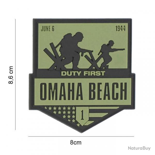 Morale patch Omaha Beach PVC 101 Inc - Vert olive