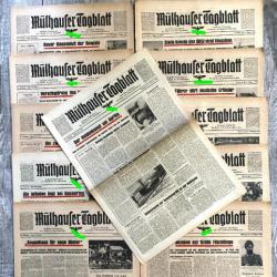 Lot 10 + 1 Gratuit Journaux Allemand ww2 Mülhauser Tagblatt 1944 (lot 3)