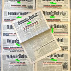 Lot 10 + 1 Gratuit Journaux Allemand ww2 Mülhauser Tagblatt 1944 (lot 5)