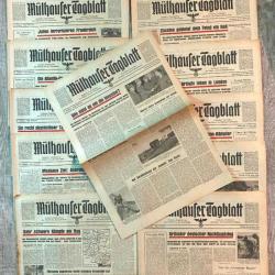 Lot 10 + 1 Gratuit Journaux Allemand ww2 Mülhauser Tagblatt 1944 (lot 6)