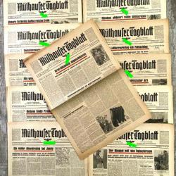 Lot 10 + 1 Gratuit Journaux Allemand ww2 Mülhauser Tagblatt 1944 (lot 10)