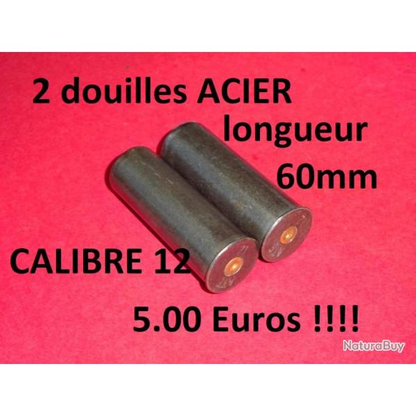 LOT de 2 douilles ACIER rechargeables calibre 12  5.00 Euros !!!!!! - VENDU PAR JEPERCUTE (SZ291)