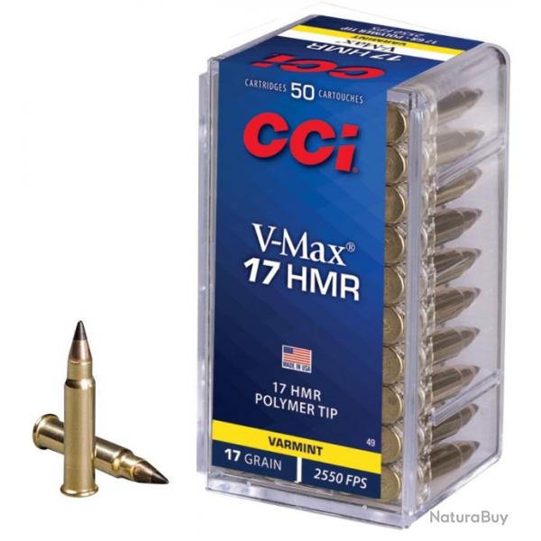 Munitions CCI 17hmr varmint v-max 17gr par 50