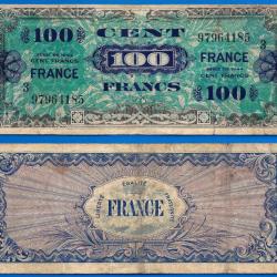 France 100 Francs 1944 Billet Imprimé par les USA Serie 3