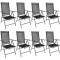 petites annonces chasse pêche : Lot de 8 chaises de jardin pliantes en aluminium noir/gris chaise365