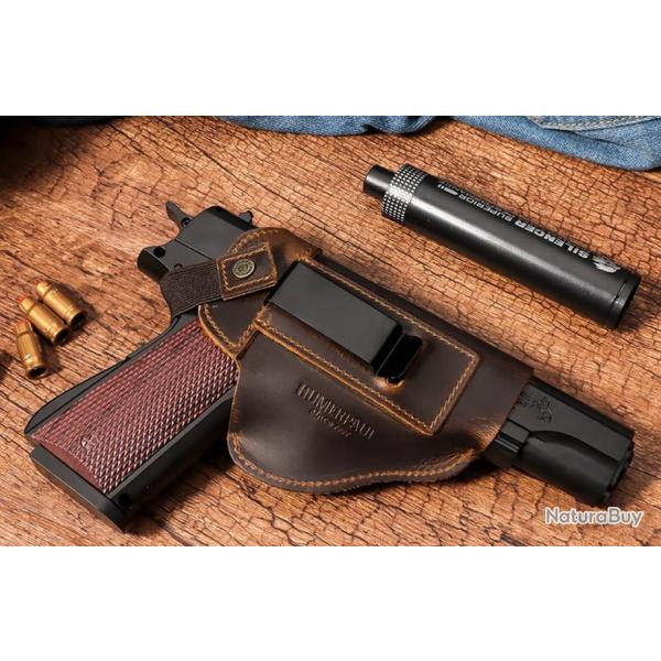 Etui en cuir noir pour Pistolet type 1911