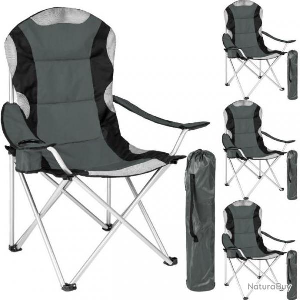 Ensemble 4 chaises de camping pliantes  gris chaise297