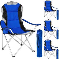 Ensemble 4 chaises de camping pliantes  bleu chaise301