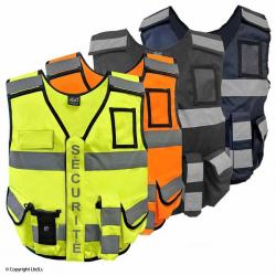 Gilet MULTIPOCKET haute visibilité SÉCURITÉ PRIVÉE Ready 24 ORANGE