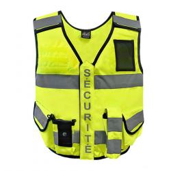Gilet MULTIPOCKET haute visibilité SÉCURITÉ PRIVÉE Ready 24 JAUNE