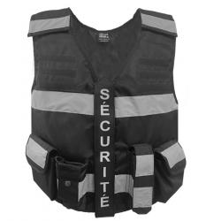 Gilet MULTIPOCKET haute visibilité SÉCURITÉ PRIVÉE Ready 24 NOIR