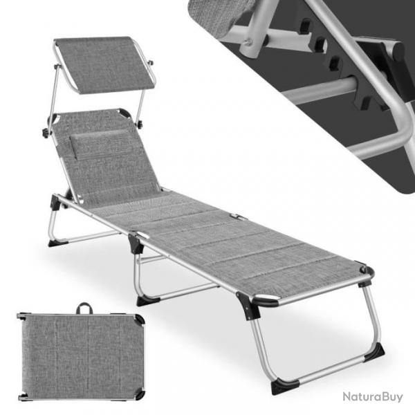 ACTI-Bain de soleil Transat Chaise longue LAURE gris tachet chaise644