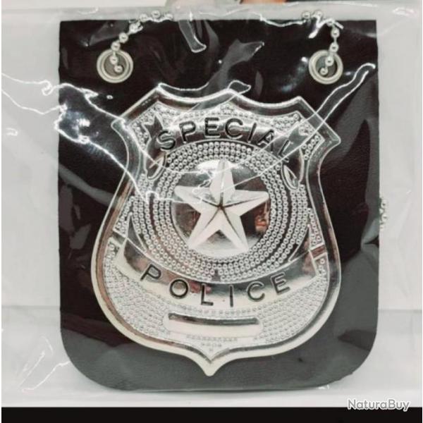 REDUC! BADGE PORTE COU COULEUR ARGENT EN METAL! "SPECIAL POLICE" USAGE PRIVE ROLE PLAY PRODUIT NEUF