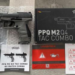 Vends Pistolet WALTHER PPQ M2 Q4 Tac Combo 4.5mm CO2 à plomb