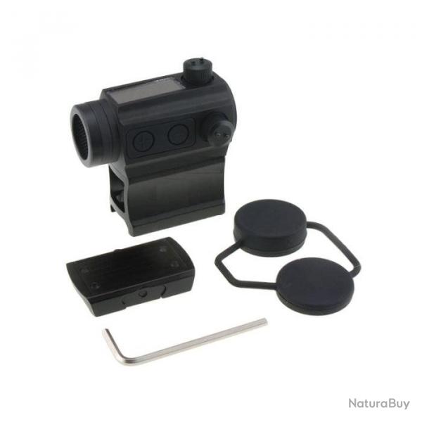 Point rouge Tactical Ops solaire en kit - Noir