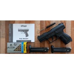 9mm pak WALTHER P22 READY 2 CHARGEURS + 50 cartouches KAISER...