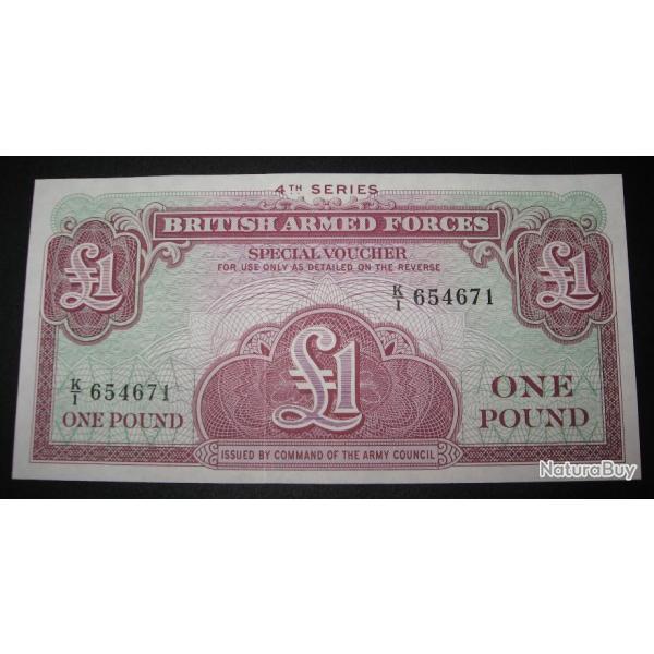 British Armed Forces one pound neuf special Voucher serie 4 1962