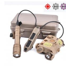 Boitier de batterie WADSN, laser + lampe tactique pour airsoft ou carabine 22lr
