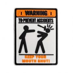Patch PVC - WARNING TO PREVENT ACCIDENTS - Orange et blanc