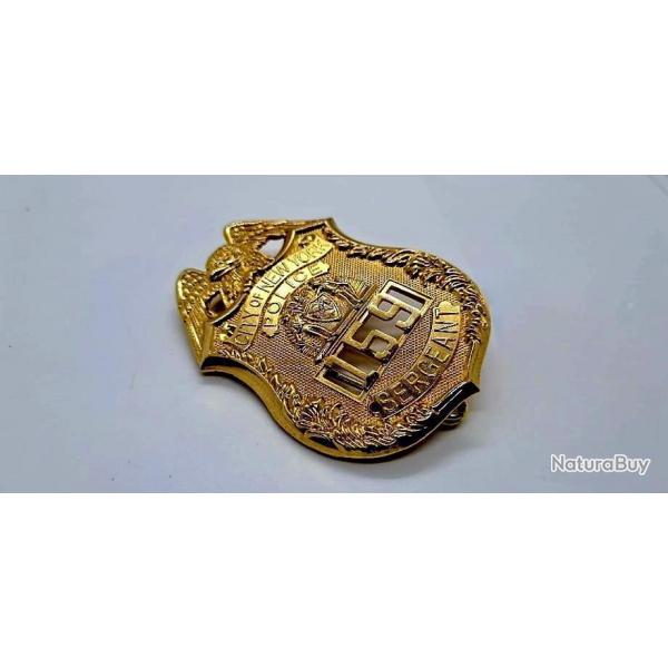 RDUCTION! [INSIGNE SERGEANT NYPD [ New York Police Department ]EN METAL COPIE EXACTE. MADE IN USA!