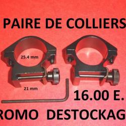 colliers montage support lunette point rouge dia 25.4 queue aronde 22mm -VENDU PAR JEPERCUTE (R668)