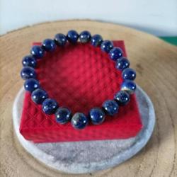 Bracelet en pierre naturelle Lapis Lazuli perles 10 mm avec écrin Réf : N38