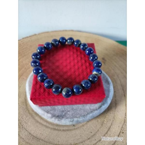 Bracelet en pierre naturelle Lapis Lazuli perles 10 mm avec crin Rf : N38