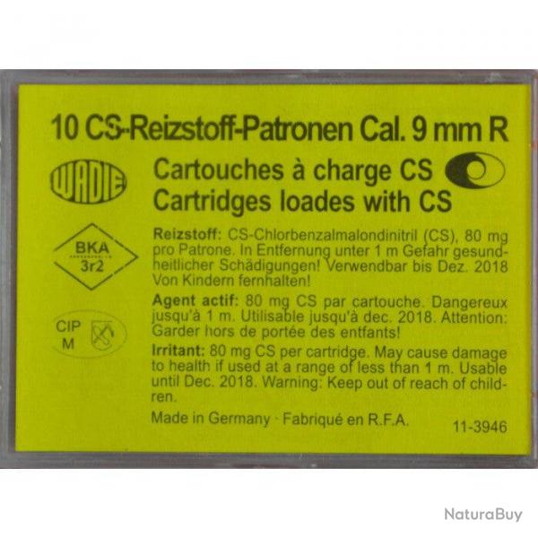 Cartouches Wadie Cal.9mm/380 CS  gaz x10 - Par 10