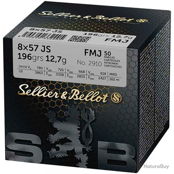 50 Munitions SELLIER BELLOT Cal.8x57 JS FMJ 196 gr
