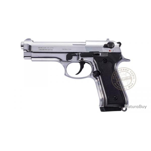 Pistolet d'alarme  blanc ou  gaz BLOW F92 - Cal. 9mm PAK Chrome