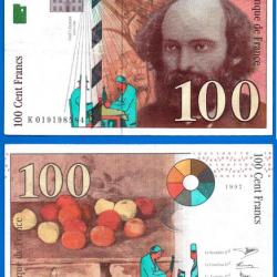 France 100 Francs 1997 Billet Cezanne Peintre Serie K Franc Frcs Frs Frc