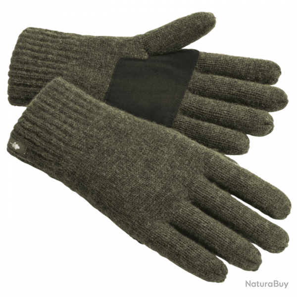 Gants Tricot en Laine Kaki Pinewood  - XS-S