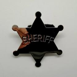 REDUCTION ETOILE "SHERIFF" METAL CHROME AVEC EPINGLE USAGE PRIVE/ROLE PLAY/PRODUIT NEUF 1EXEMPLAIRE!