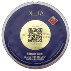 Tresse Delta X8 Multicolore Rouge 300m 25,2lb