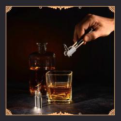 Glaçons Réutilisables 6 Pierres à Whisky en Forme de Cartouche - en Acier Inoxydable idée cadeaux