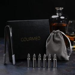 Coffret cadeau Glaçons Réutilisables Pierres à Whisky en Forme de Cartouche - en Acier Inoxydable