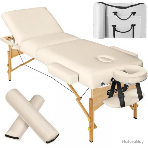 ACTI-Ensemble de table de massage portable pliante 3 zones SOMALIE beige chaise943