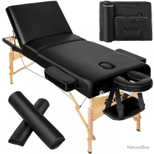 ACTI-Ensemble de table de massage portable pliante 3 zones SOMALIE noir chaise944