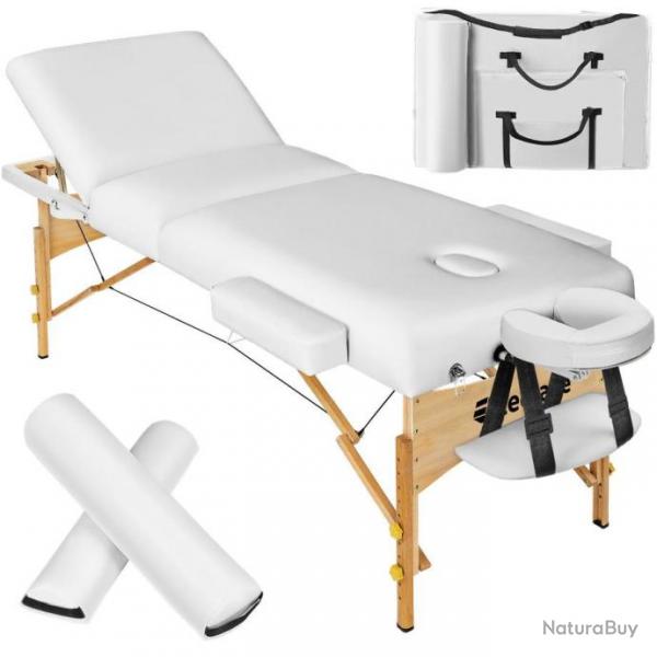 ACTI-Ensemble de table de massage portable pliante 3 zones SOMALIE blanc chaise942