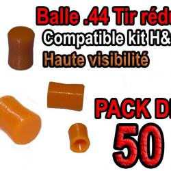 Balle tir réduit .44 ogive compatible kit H&C haute visibilité - Pack de 50