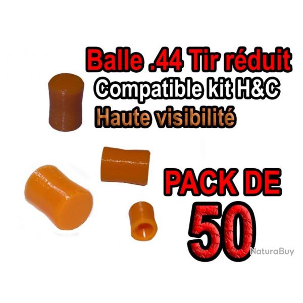 Balle tir rduit .44 ogive compatible kit H&C haute visibilit - Pack de 50