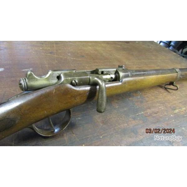fusil carabine chasse au bon fonctionnement  Chassepot modifi Gras cal 28 crosse TB canon 1877