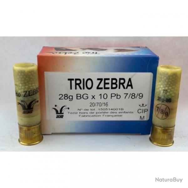 Cartouche De Chasse Jocker Trio Zebra - 28G - Calibre 20 8/9/10