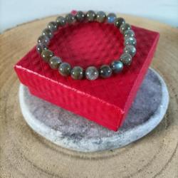 Bracelet en pierre naturelle Labradorite qualité A perles 8 mm Réf : N15