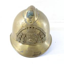 Ancien casque de pompier en laiton, Sapeurs pompiers de Laval, sans coiffe