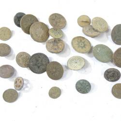 Lot de boutons anciens avec étoile, marocain ? Vandéen ? vendée, pièces de terrain en mauvais état