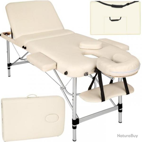 ACTI-Table de massage portable pliante  3 zones beige en alu table047