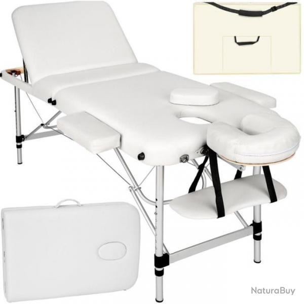 ACTI-Table de massage portable pliante  3 zones blanc en alu table046
