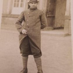 POILU 14/18 1914 TENUE DE FORTUNE, PHOTO CARTE WW1