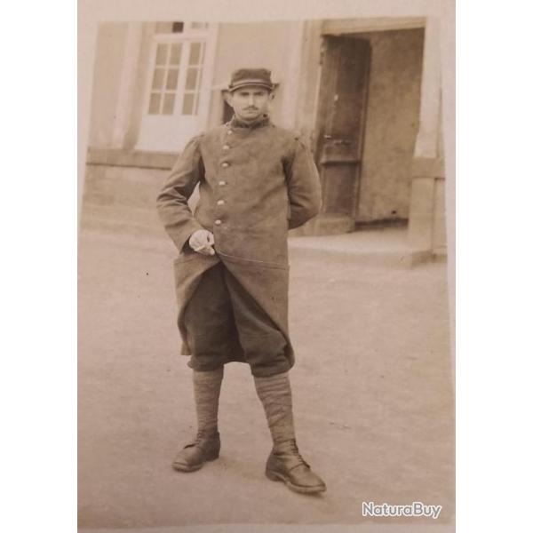 POILU 14/18 1914 TENUE DE FORTUNE, PHOTO CARTE WW1